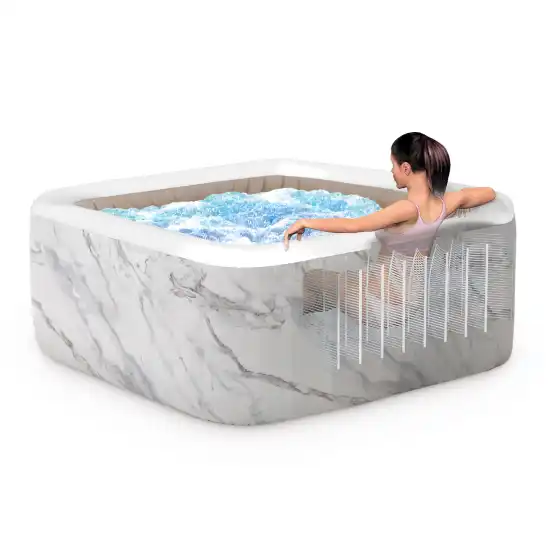 4-person Calacatta Dual Zone Square Combo Spa