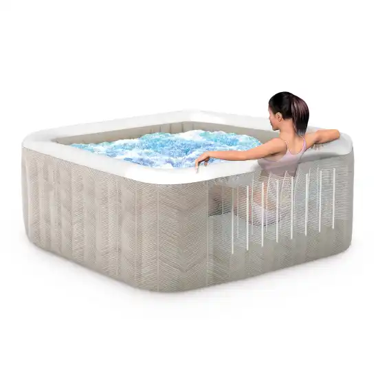 4-person Chevron Deluxe Square Bubble Spa